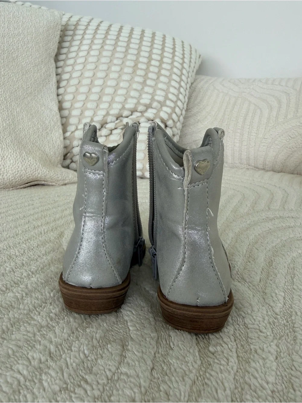 Metallic Silver Kids' Western Booties- size 5- Preloved